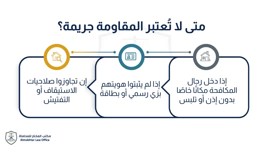 متى يعتبر الفعل الصادر منك مقاومة لرجال مكافحة المخدرات؟